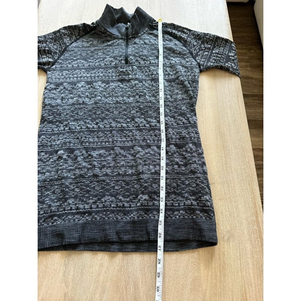 Lululemon Rest Less 1/4 Zip Heathered Black Size 4 Running Athleisure Warm - Picture 7 of 9